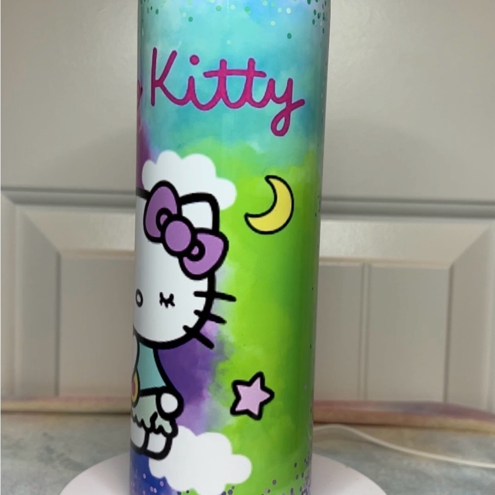 Hello Kitty tie dye glitter 20 oz skinny Tumbler - Picture 5 of 8